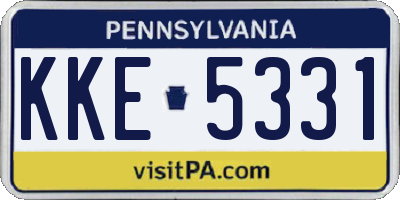 PA license plate KKE5331