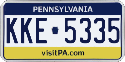 PA license plate KKE5335