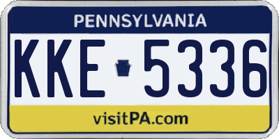 PA license plate KKE5336