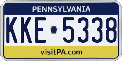 PA license plate KKE5338