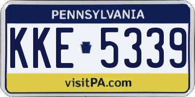 PA license plate KKE5339