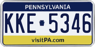 PA license plate KKE5346
