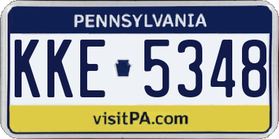 PA license plate KKE5348