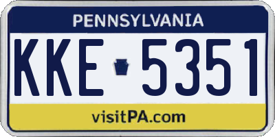 PA license plate KKE5351