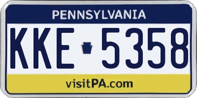 PA license plate KKE5358
