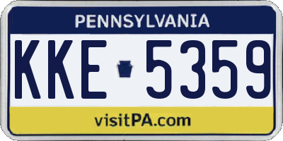 PA license plate KKE5359