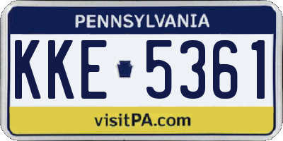PA license plate KKE5361