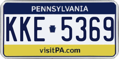 PA license plate KKE5369