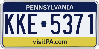 PA license plate KKE5371