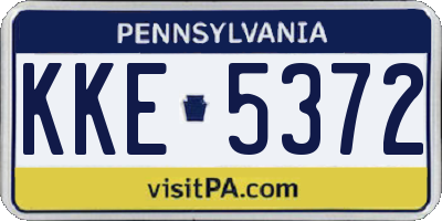 PA license plate KKE5372