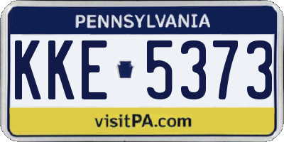 PA license plate KKE5373