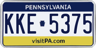 PA license plate KKE5375