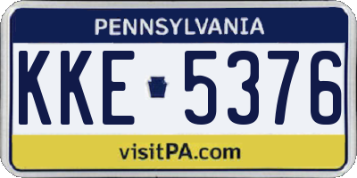 PA license plate KKE5376