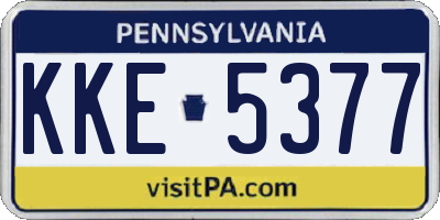 PA license plate KKE5377