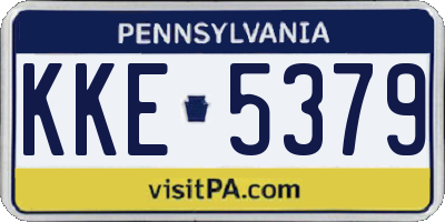 PA license plate KKE5379