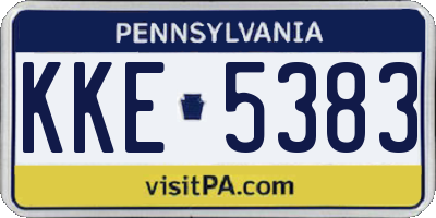 PA license plate KKE5383