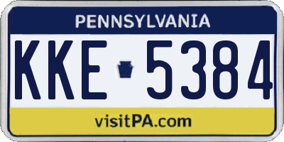PA license plate KKE5384