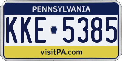 PA license plate KKE5385