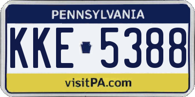 PA license plate KKE5388