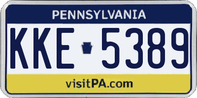 PA license plate KKE5389