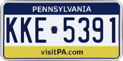 PA license plate KKE5391