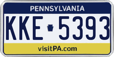 PA license plate KKE5393