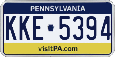 PA license plate KKE5394
