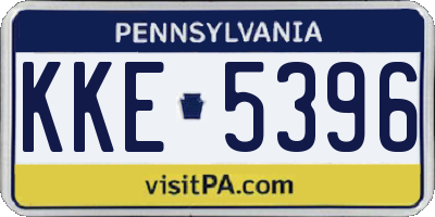 PA license plate KKE5396