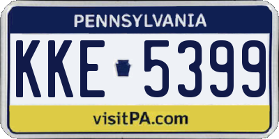 PA license plate KKE5399
