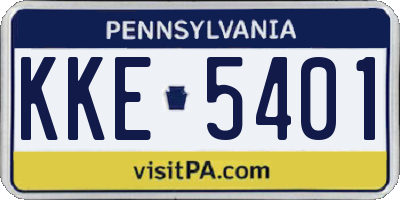 PA license plate KKE5401
