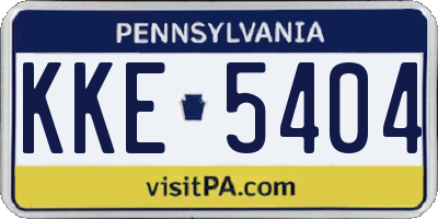 PA license plate KKE5404