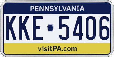PA license plate KKE5406