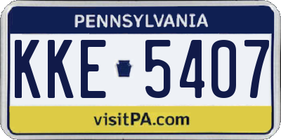 PA license plate KKE5407