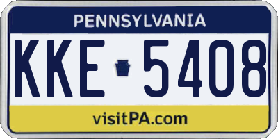 PA license plate KKE5408