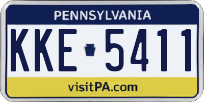 PA license plate KKE5411