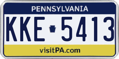 PA license plate KKE5413