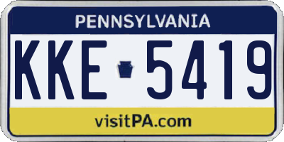 PA license plate KKE5419