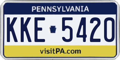 PA license plate KKE5420