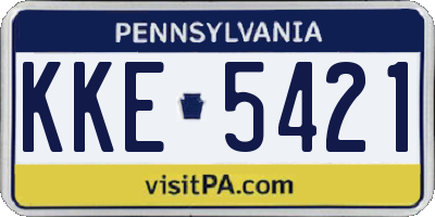 PA license plate KKE5421
