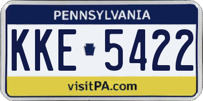 PA license plate KKE5422
