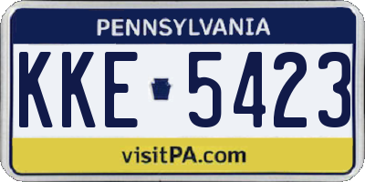 PA license plate KKE5423