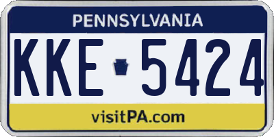 PA license plate KKE5424