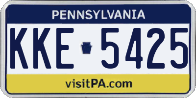 PA license plate KKE5425