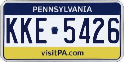PA license plate KKE5426