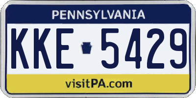 PA license plate KKE5429