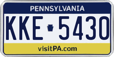 PA license plate KKE5430