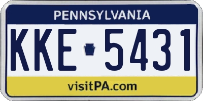 PA license plate KKE5431