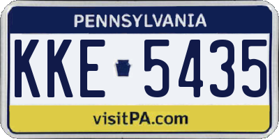 PA license plate KKE5435