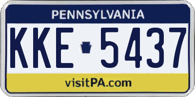 PA license plate KKE5437