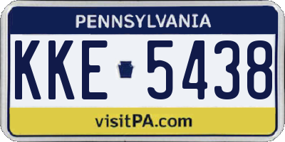 PA license plate KKE5438